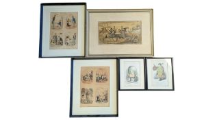 FIVE 19TH CENTURY ETCHING & PRINTS