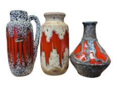 THREE LATE 20TH CENTURY WEST GERMAN CERAMIC FAT LAVA VASES