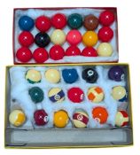 TWO SETS OF VINTAGE SNOOKER / POOL BALLS