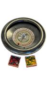 VINTAGE CHAD VALLEY ROULETTE CASINO WHEEL WITH COUNTERS