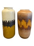 TWO LATE 20TH CENTURY WEST GERMAN CERAMIC VASES