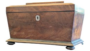 19TH CENTURY SARCOPHAGUS WALNUT SEWING BOX