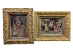 TWO LATE 19TH / EARLY 20TH CENTURY CRYSTOLEUM FRAMED ARTWORKS