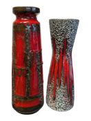 TWO LATE 20TH CENTURY WEST GERMAN CERAMIC FAT LAVA VASES