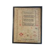 19TH CENTURY VICTORIAN NEEDLEWORK SAMPLER