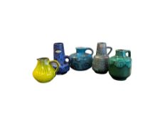 WEST GERMAN POTTERY - COLLECTION OF VINTAGE CERAMIC JUGS