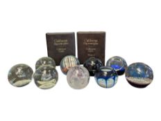COLLECTION OF NINE LATE 20TH CENTURY CAITHNESS GLASS PAPERWEIGHTS
