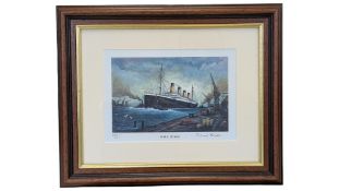 MICHAREL POWELL (CONTEMPORARY) SIGNED LIMITED EDITION PRINT OF R. M. S. TITANIC