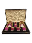 ROYAL COPENHAGEN - 20TH CENTURY DENMARK PORCELAIN BOXED COFFEE SET