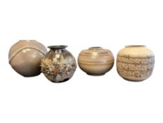 COLLECTION OF FOUR LATE 20TH CENTURY WEST GERMAN ROUND VASES