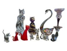 COLLECTION OF LATE 20TH CENTURY VINTAGE SWAROVSKI & OTHER GLASS FIGURES