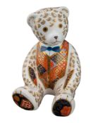 ROYAL CROWN DERBY - 2001 TEDDY BEAR BONE CHINA PAPERWEIGHT