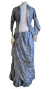 MID 19TH CENTURY VICTORIAN WEDDING SATIN DRESS