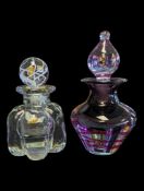 TWO LATE 20TH CENTURY CAITHNESS GLASS PERFUME BOTTLES