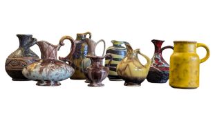 STUDIO ART POTTERY - COLLECTION OF VINTAGE 20TH CENTURY STUDIO ART POTTERY JUGS