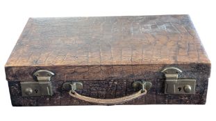 VINAGE 20TH CENTURY FAUX ALLIGATOR SKIN BRIEFCASE
