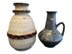 CARSTENS TONNIESHOF - TWO 1960S WEST GERMAN CERAMIC FAT LAVA VASES