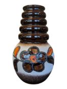 LARGE SCHEURICH WEST GERMAN 20TH CENTURY FLORAL CERAMIC VASE