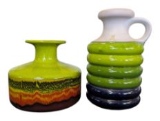 TWO LATE 20TH CENTURY WEST GERMAN CERAMIC VASES