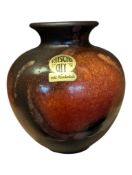 LATE 20TH CENTURY RUSCHA ART WEST GERMAN POTTERY CERAMIC VASE