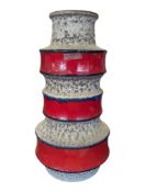 1970S WEST GERMAN SCHEURICH KERAMIK LARGE CERAMIC FAT LAVA VASE