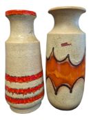 TWO LATE 20TH CENTURY WEST GERMAN CERAMIC FAT LAVA VASES
