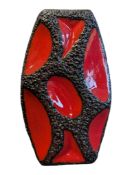 ROTH KERAMIK 1960S WEST GERMAN CERAMIC RED FAT LAVA VASE
