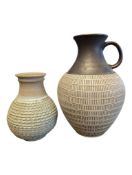 TWO LATE 20TH CENTURY STUDIO POTTERY VASES