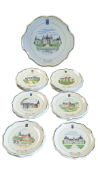 GIEN, FRANCE - COLLECTION OF VINTAGE FRENCH DISPLAY WALL PLATES