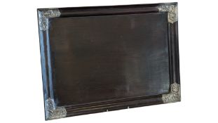 19TH CENTURY VICTORIAN ROSEWOOD & SILVER MOUNTED BUTLERS TRAY