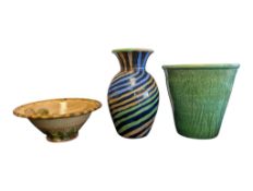THREE LATE 20TH CENTURY STUDIO POTTERY PIECES