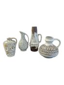 WEST GERMAN POTTERY - FOUR VINTAGE CERAMIC JUGS