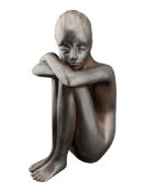 DEBORAH J SCALDWELL - LATE 20TH CENTURY BRONZED RESIN NUDE FEMALE FIGURE