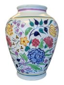 MID CENTURY POOLE POTTERY BALUSTER VASE DECORATED BY N BLACKMORE