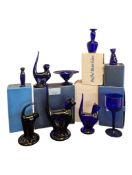 COLLECTION OF LATE 20TH CENTURY VINTAGE BRISTOL BLUE GLASS