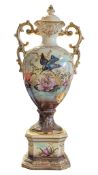 LARGE CERAMIC 19TH CENTURY VICTORIAN LIDDED CAMPANA URN