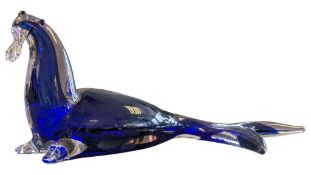 MID CENTURY MURANO STUDIO ART GLASS WALRUS FIGURINES