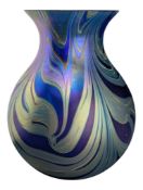 OKRA - LATE 20TH CENTURY STUDIO GLASS IRIDESCENT NEBULA VASE