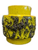 LATE 20TH CENTURY GERMAN OTTO KERAMIK YELLOW FAT LAVA VASE