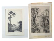 TWO EARLY 20TH CENTURY RURAL COUNTRYSIDE INTEREST ETCHINGS