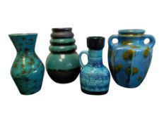 COLLECTION OF FOUR LATE 20TH CENTURY WEST GERMAN POTTERY