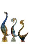COLLECTION OF THREE MURANO STUDIO ART GLASS DUCKS