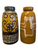 TWO 1960S RETRO WEST GERMAN SCHEURICH KERAMIK CERAMIC VASES