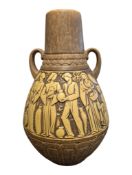 1970S SCHEURICH KERAMIK WEST GERMAN POTTERY MARKET SCENE VASE
