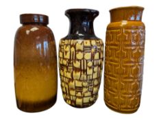 THREE LATE 20TH CENTURY WEST GERMAN & AUSTRIAN CERAMIC VASES