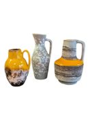 GERMAN POTTERY - THREE VINTAGE CERAMIC JUGS