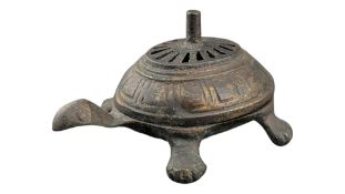 EARLY 20TH CENTURY BRONZE TORTOISE INCENSE BURNER / CENSER