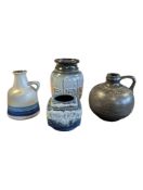 WEST GERMAN POTTERY - FOUR VINTAGE CERAMIC VASES