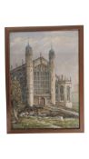 RICHARD HENRY NIBBS (1816-1893) - 1889 WATERCOLOUR PAINTING OF ST GEORGES CHAPEL