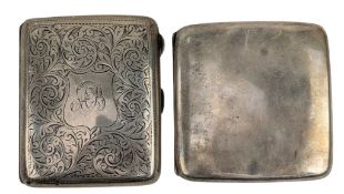 TWO 20TH CENTURY GEORGE V HALLMARKED SILVER CIGARETTE CASES